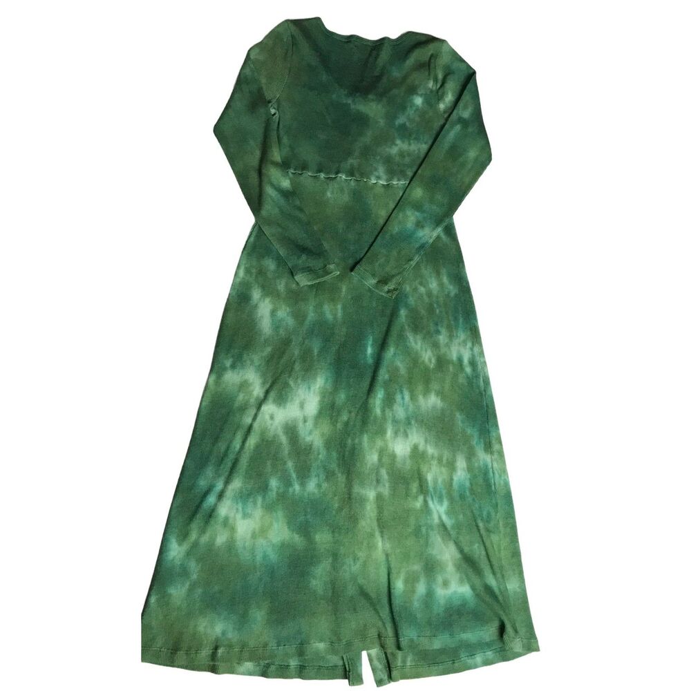 T.La Anthropologie Sage Tie Dye Ribbed Button Down Maxi Dress | Size Large